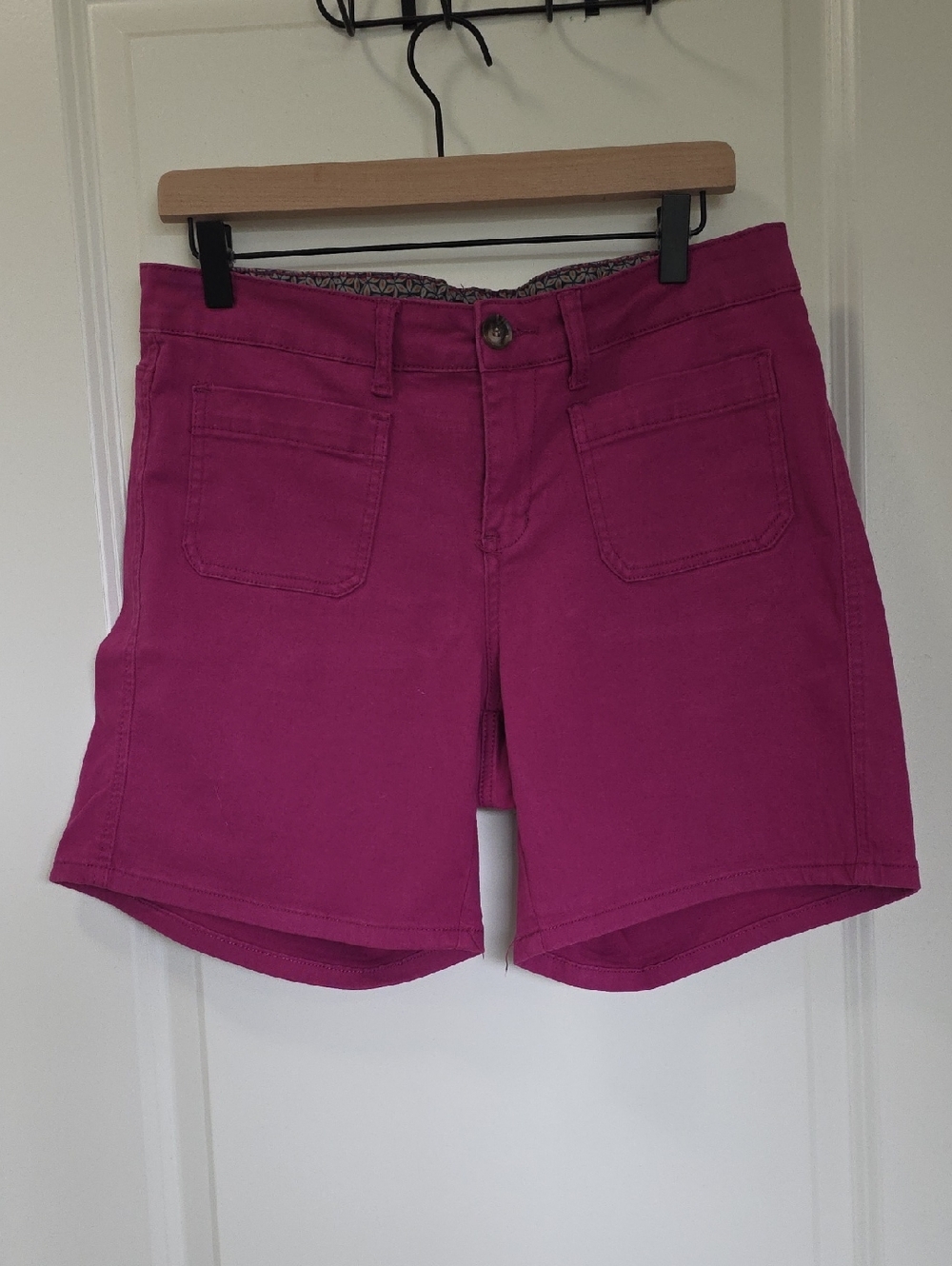 one 5 one Bright Pink Women's Jean Shorts with Front Patch Pockets